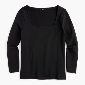 J. Crew Bella Stretch Square Neck Top in Black, small